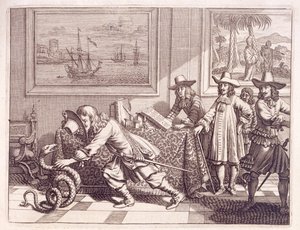 Dealing with a Cobra which has Invaded the Dutch Officers Rooms, 1672