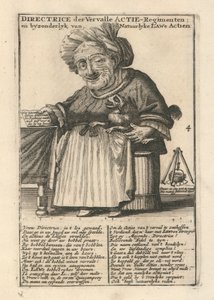 Directress of the decayed stock-regiments, satirical print on the Mississippi Bubble