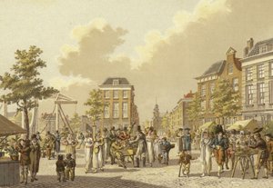 Flower Market, Rotterdam, 1807 by Dutch School