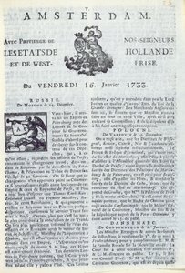 Front page of La Gazette d