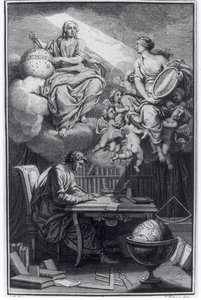 Frontispiece of Elemens de la Philosophie de Neuton by Voltaire published in Amsterdam, 1738 by Dutch School