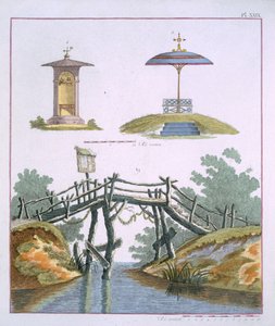 Garden decorations, from Magazine of Garden Gems by G. van Laar, published 1802 by Dutch School
