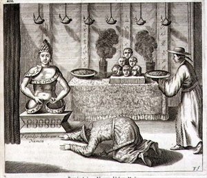 Interior of a Temple to an Indian God, from 