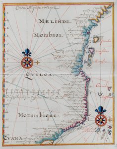 Map of Mombasa, East Africa