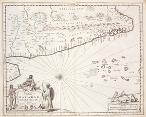 Map of the Coast of Malabar, East Indies, 1672
