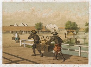 Native Porters Carrying Luggage, Dutch East Indies by Dutch School
