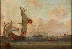Shipping off the Coast by Dutch School