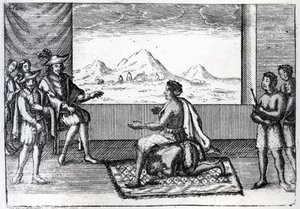 The Meeting of Queen Nzinga of Ndongo and Joao Correia de Sousa the Portuguese Governor of Luanda in 1622