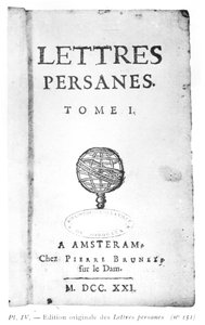 Titlepage of Les Lettres Persanes by Charles de Montesquieu by Dutch School
