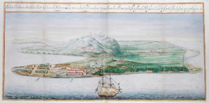 View of one of the Banda islands by Dutch School