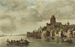View of the Valkhof Castle, Nijmegen by Dutch School