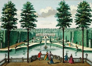 View of the Garden from the House, Watervliet, from Het Zeganplant Kennemerlant, by Hendrick de Leth and Matthias Brouerius Van Nidek, published c.1700-1730