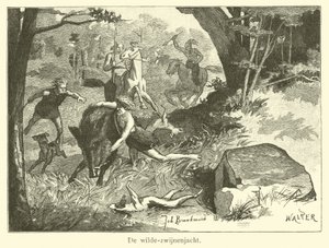 Wild Boar Hunt by Dutch School