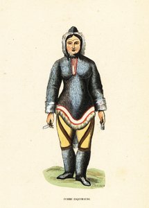 Inuit woman with facial tattoos, Mackenzie River, Yukon, Canada by Duverger Duverger