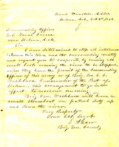 Letter from E. A. Carr, Helena, Arkansas, to the commanding officer of U.S. Naval forces near Helena, Arkansas, October 2, 1862 by E.A. Carr