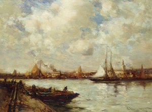The Harbour, Southampton by E. Aubrey Hunt