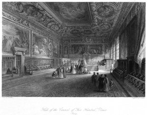 Hall of the Council of Five Hundred, Venice, Italy, 19th Century
