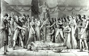 The Funeral of Jean Paul Marat in the Chapel of the Club des Cordeliers (16th July 1793) by E. Le Sueur