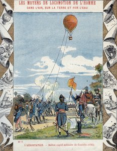 Balloon built by French engineer Jean Marie Joseph Coutelle (1748-1835) for the French Revolutionary armies to spy on their enemies by E. Letellier