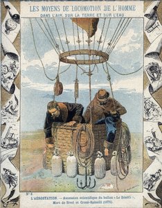 Journalist Joseph Eustache Croce Spinelli, Naval Officer Henri Theodore Sivel, and French Author and Scientist Gaston Tissandier in the Basket of the Balloon Zenith After Losing Consciousness Due to Lack of Oxygen