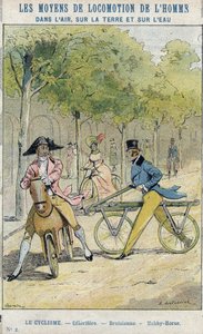 Velocipedes - English celerifere - Draisienne, ancestor of the bicycle