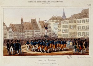 La danse des tonneliers during the industrial cortege in Strasbourg on 25 June 1840 (Lithograph)