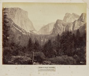 Yosemite Valley, California. A View from the Mariposa Trail. Tis-sa-ack, Tu-toch-ah-nu-lah, Loya, Pohono