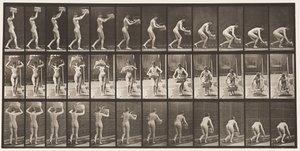 Taking 12-lb Basket from Head, Putting it on the Ground by Eadweard Muybridge
