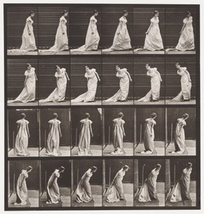 Stooping to Arrange Train and Turning (Plate 231) by Eadweard Muybridge