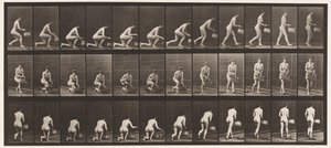 Kneeling on Left Knee, Basket in Left Hand, and Rising, 1872-1885 by Eadweard Muybridge