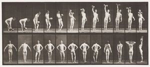 Lifting a 50 lb Dumb-Bell; Posing by Eadweard Muybridge
