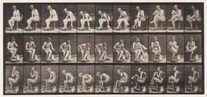 Lifting a Towel While Sitting, and Wiping Feet by Eadweard Muybridge