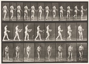 Walking, Sprinkling Water from Basin, Turning Around by Eadweard Muybridge