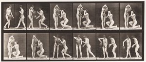 Two Models, 8 Kneels, Drinks from Water-Jar in Hands, 1872-1885 by Eadweard Muybridge