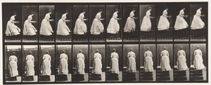 Ascending Stairs, A Basin in Hands by Eadweard Muybridge