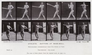 The Human Figure in Motion: Athlete, batting at baseball by Eadweard Muybridge
