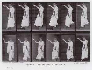 The Human Figure in Motion: Woman, descending a stairway by Eadweard Muybridge