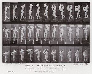 The Human Figure in Motion: Woman, descending a stairway by Eadweard Muybridge