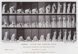 The Human Figure in Motion: Woman, lifting and carrying child by Eadweard Muybridge