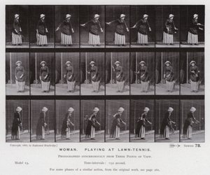 The Human Figure in Motion: Woman, playing at lawn-tennis by Eadweard Muybridge