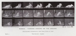 The Human Figure in Motion: Woman, turning around on the ground by Eadweard Muybridge