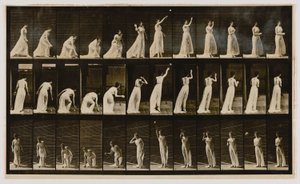 Woman Picking Up a Ball and Throwing It, from the Book Animal Locomotion by Eadweard Muybridge