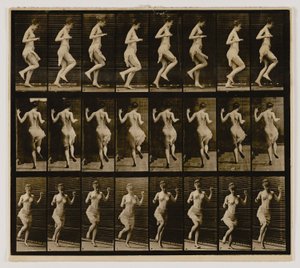 Woman Ricochetting on One Foot, from the Book Animal Locomotion