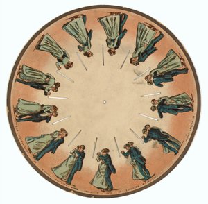 Zoopraxiscope Disc Showing a Couple Waltzing, 1893 by Eadweard Muybridge