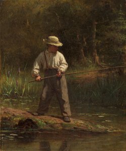 Boy Fishing, c.1860 by Eastman Johnson
