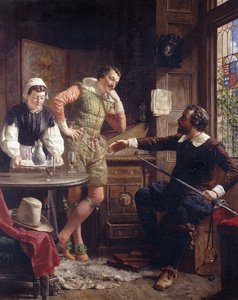 Ben Jonson Describing His Duel to Drummond at Hawthornden by Ebenezer Crawford