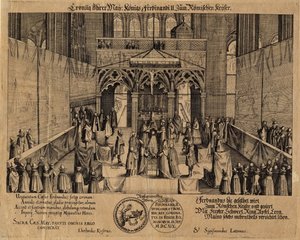 The Coronation of King Ferdinand II as Holy Roman Emperor by Eberhard Kieser