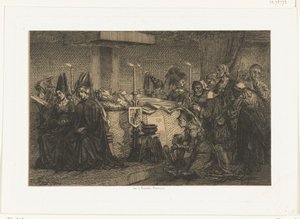 Mary of Burgundy on Her Bier by Edgar Alfred Baes