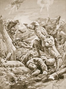 Private (Acting-Corporal) L. Clarke, singlehanded, holding at bay a party of Germans during a counter-attack