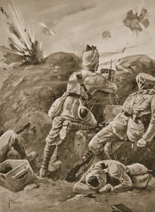 Sepoy Khudadad working a machine-gun after the rest of the gun detachment had been killed by Edgar Alfred Holloway
